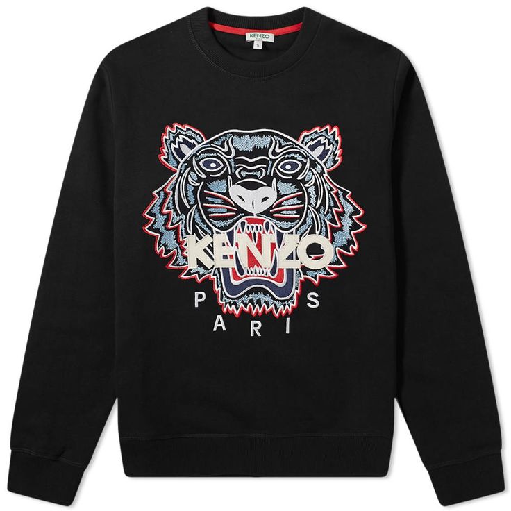 Designer Tiger Crewneck "Red & Light Blue"